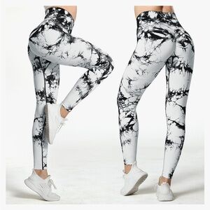 3 Pack Unworn Tie Dye Seamless High Waisted Workout Leggings - Women’s